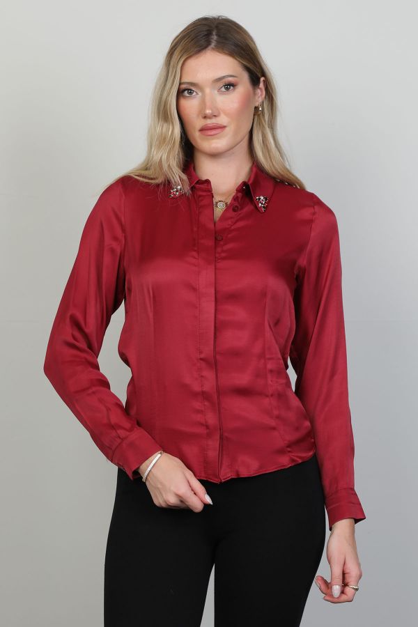 Picture of Roux 2421062 BURGUNDY Women Blouse