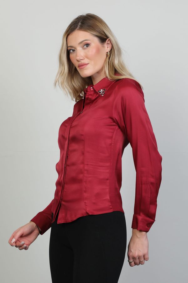 Picture of Roux 2421062 BURGUNDY Women Blouse