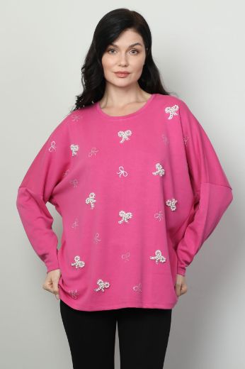 Vazzo&Green Apple 8528 PEMBE Kadın Sweatshirt resmi