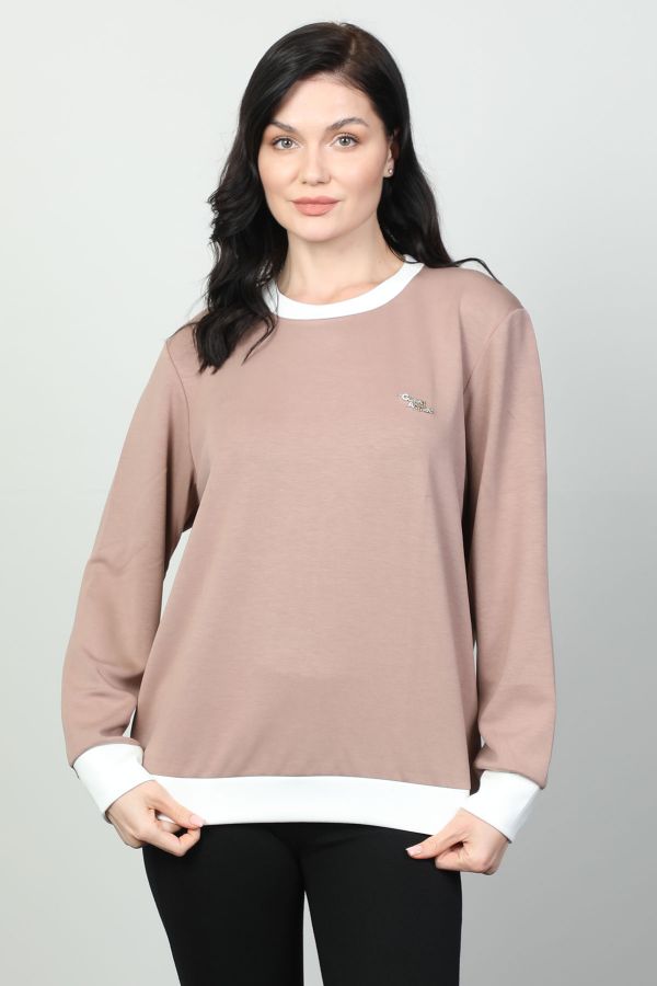 Vazzo&Green Apple 8532 PUDRA Kadın Sweatshirt resmi