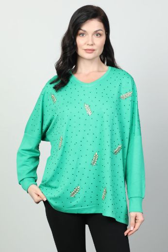 Vazzo&Green Apple 8545 YESIL Kadın Sweatshirt resmi