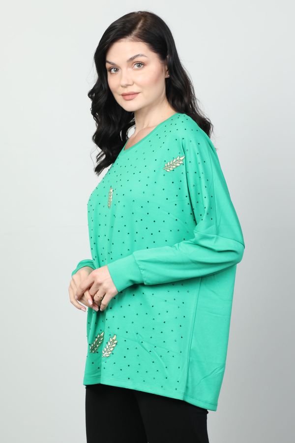 Vazzo&Green Apple 8545 YESIL Kadın Sweatshirt resmi