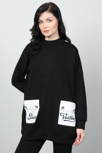 Vazzo&Green Apple 8570 SIYAH Kadın Sweatshirt resmi