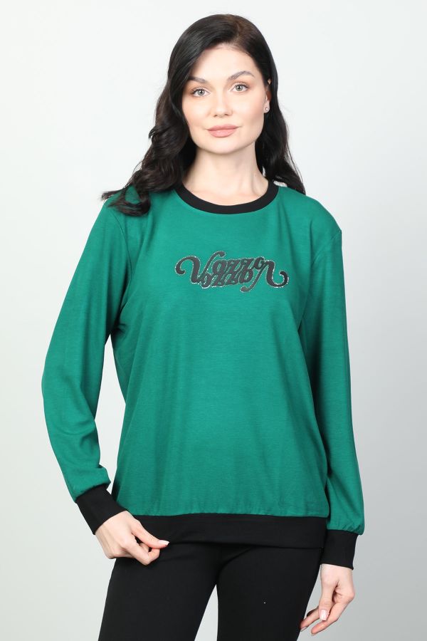 Vazzo&Green Apple 8569 YESIL Kadın Sweatshirt resmi