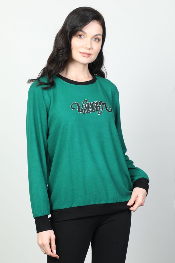 Vazzo&Green Apple 8569 YESIL Kadın Sweatshirt resmi