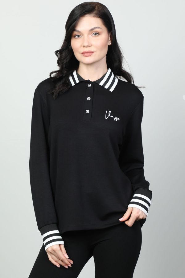 Vazzo&Green Apple 8581 SIYAH Kadın Sweatshirt resmi