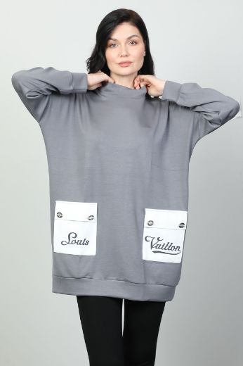 Vazzo&Green Apple 8570 GRI Kadın Sweatshirt resmi