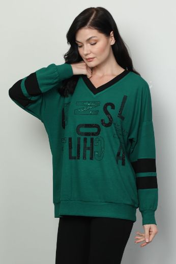 Vazzo&Green Apple 8571 YESIL Kadın Sweatshirt resmi