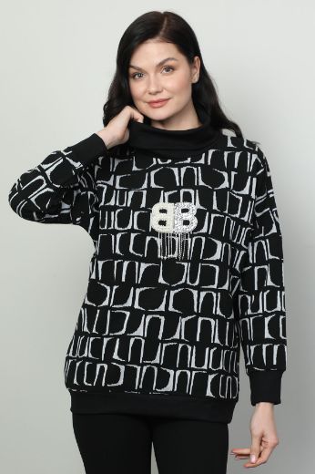 Vazzo&Green Apple 8577 SIYAH Kadın Sweatshirt resmi