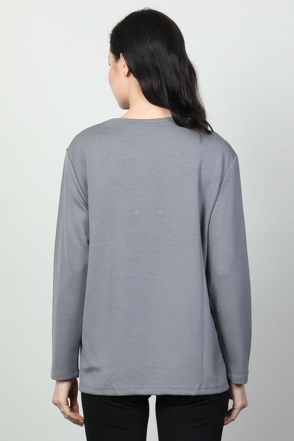 Vazzo&Green Apple 8549 GRI Kadın Sweatshirt resmi