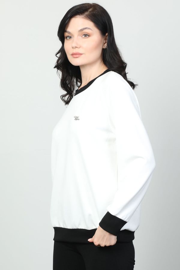 Vazzo&Green Apple 8532 EKRU Kadın Sweatshirt resmi