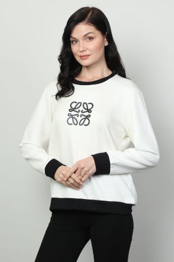 Vazzo&Green Apple 8523 EKRU Kadın Sweatshirt resmi