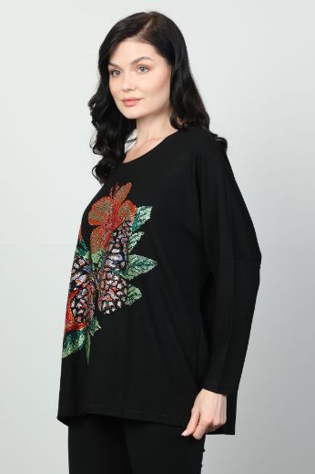 Vazzo&Green Apple 8559 SIYAH Kadın Sweatshirt resmi