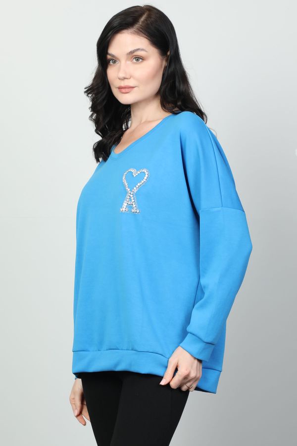 Vazzo&Green Apple 8525 MAVI Kadın Sweatshirt resmi