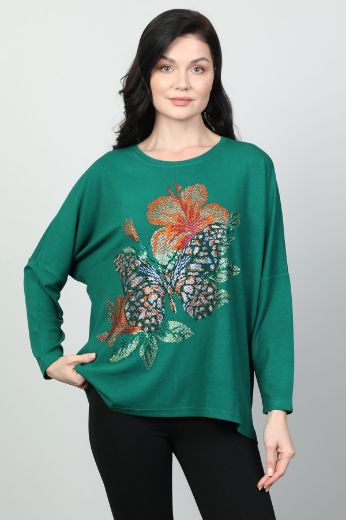 Vazzo&Green Apple 8559 YESIL Kadın Sweatshirt resmi