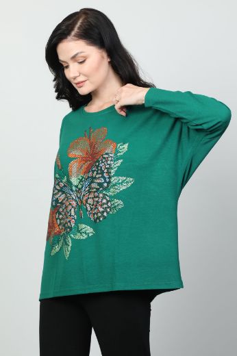 Vazzo&Green Apple 8559 YESIL Kadın Sweatshirt resmi