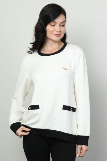 Vazzo&Green Apple 8531 EKRU Kadın Sweatshirt resmi