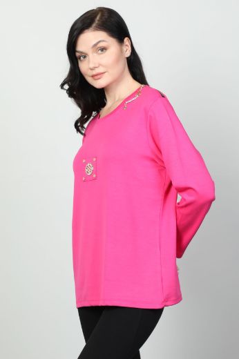 Vazzo&Green Apple 8549 PEMBE Kadın Sweatshirt resmi